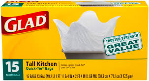 GLAD TALL KITCHEN 15/13GAL