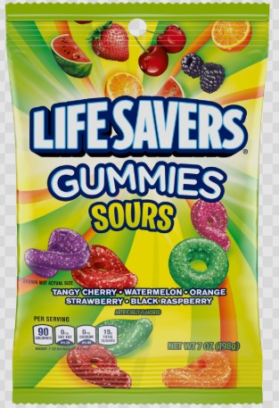 LIFESAVER GUMMI SOUR 7OZ