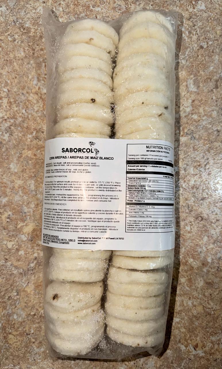 Arepa de Maiz Blanco x50 unid